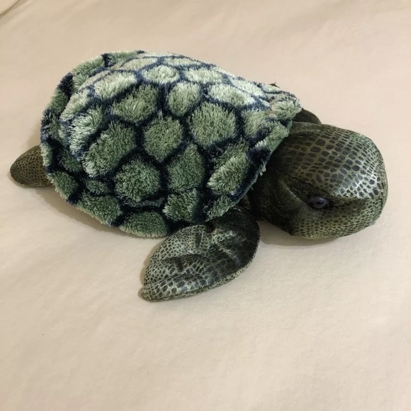 Aurora Splish Splash SEA TURTLE 7" Soft Toy Green Plush Bean Bag Stuffed Animal - Picture 1 of 9